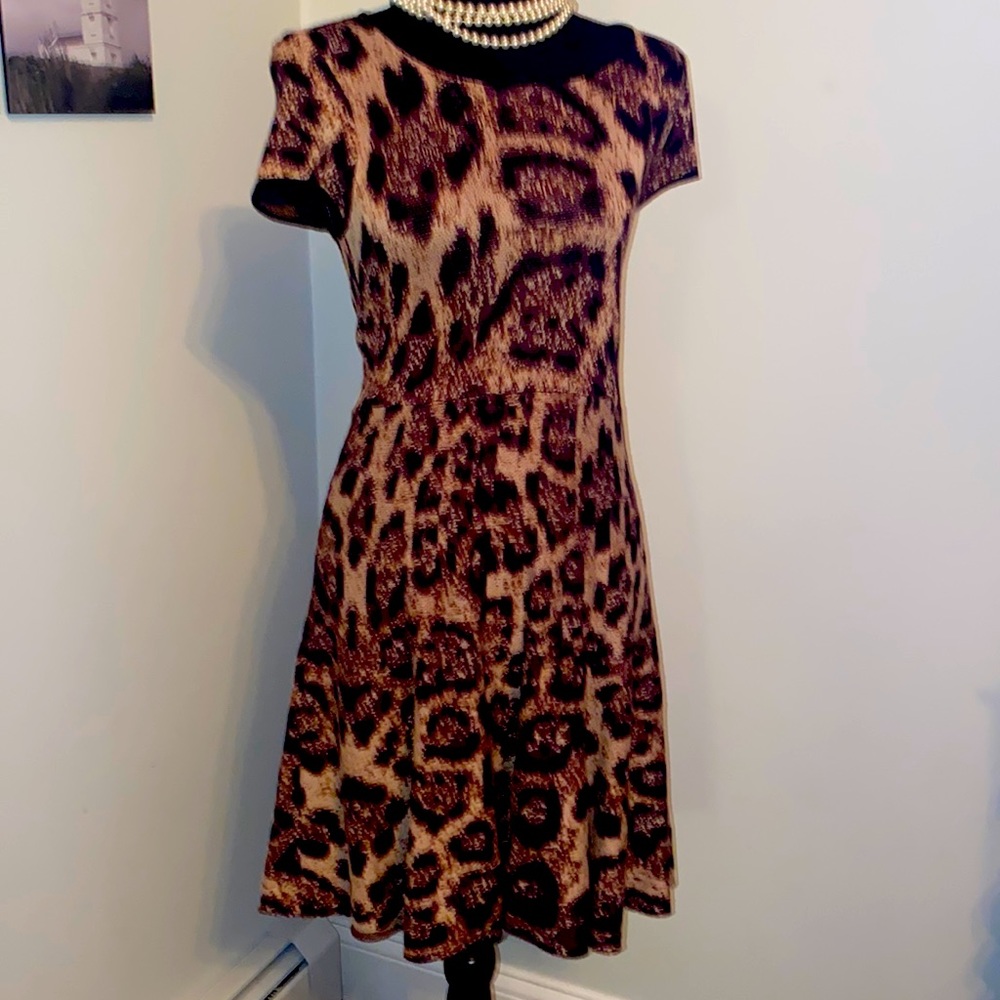 Pre-owned animal print A line dress